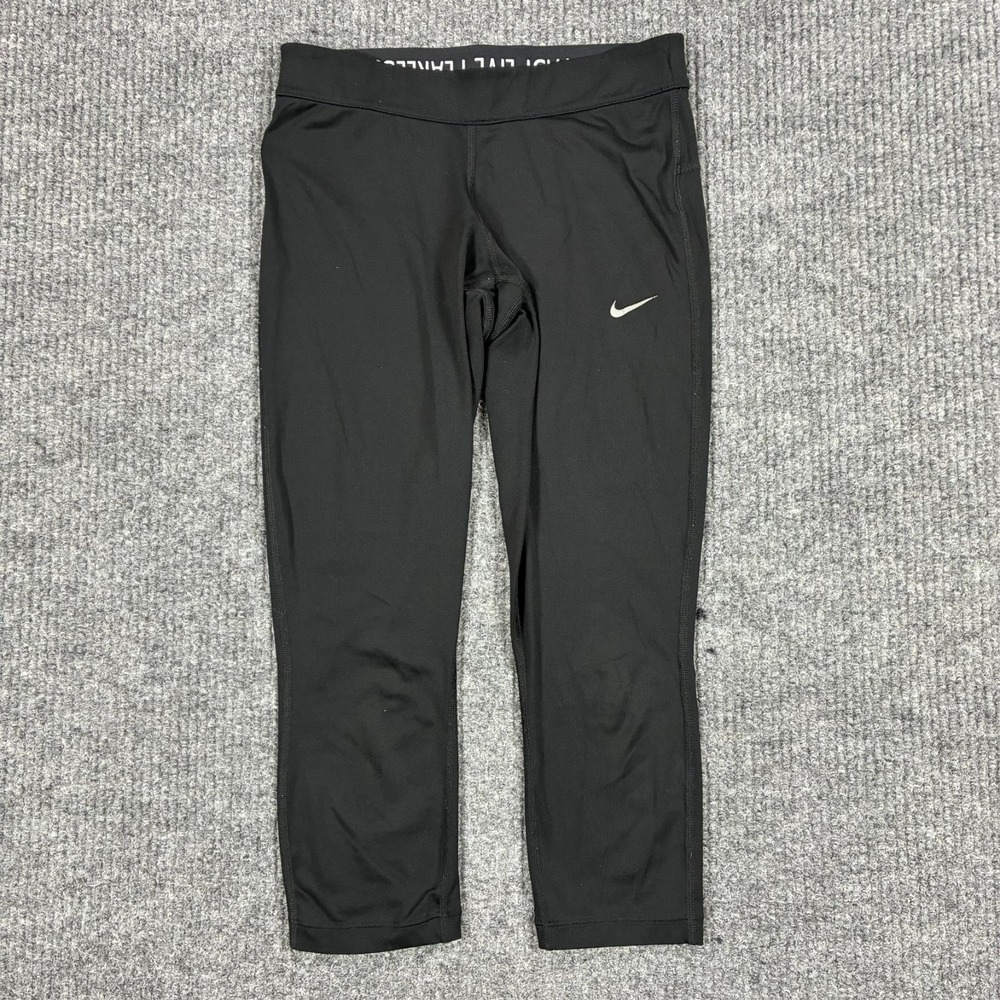 Nike Dri-FIT Fast Live Fearless Crop Leggings Womens XS Black Running Pants